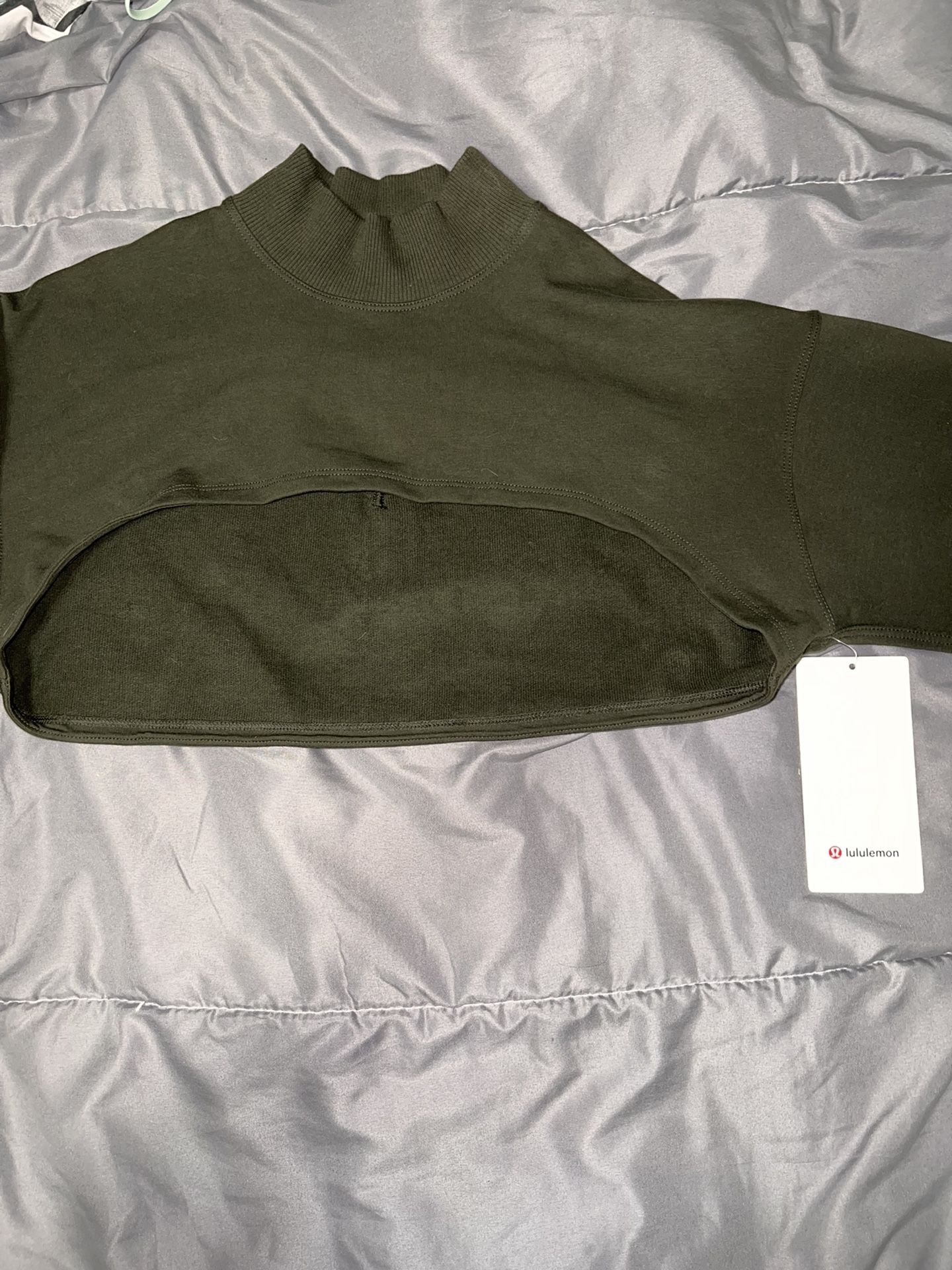 Lululemon Size 10 Green Crop Open Front Sweater