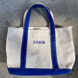 Vintage LL Bean Boat And Tote Canvas Bag Color Navy Blue - 1990s Thumbnail