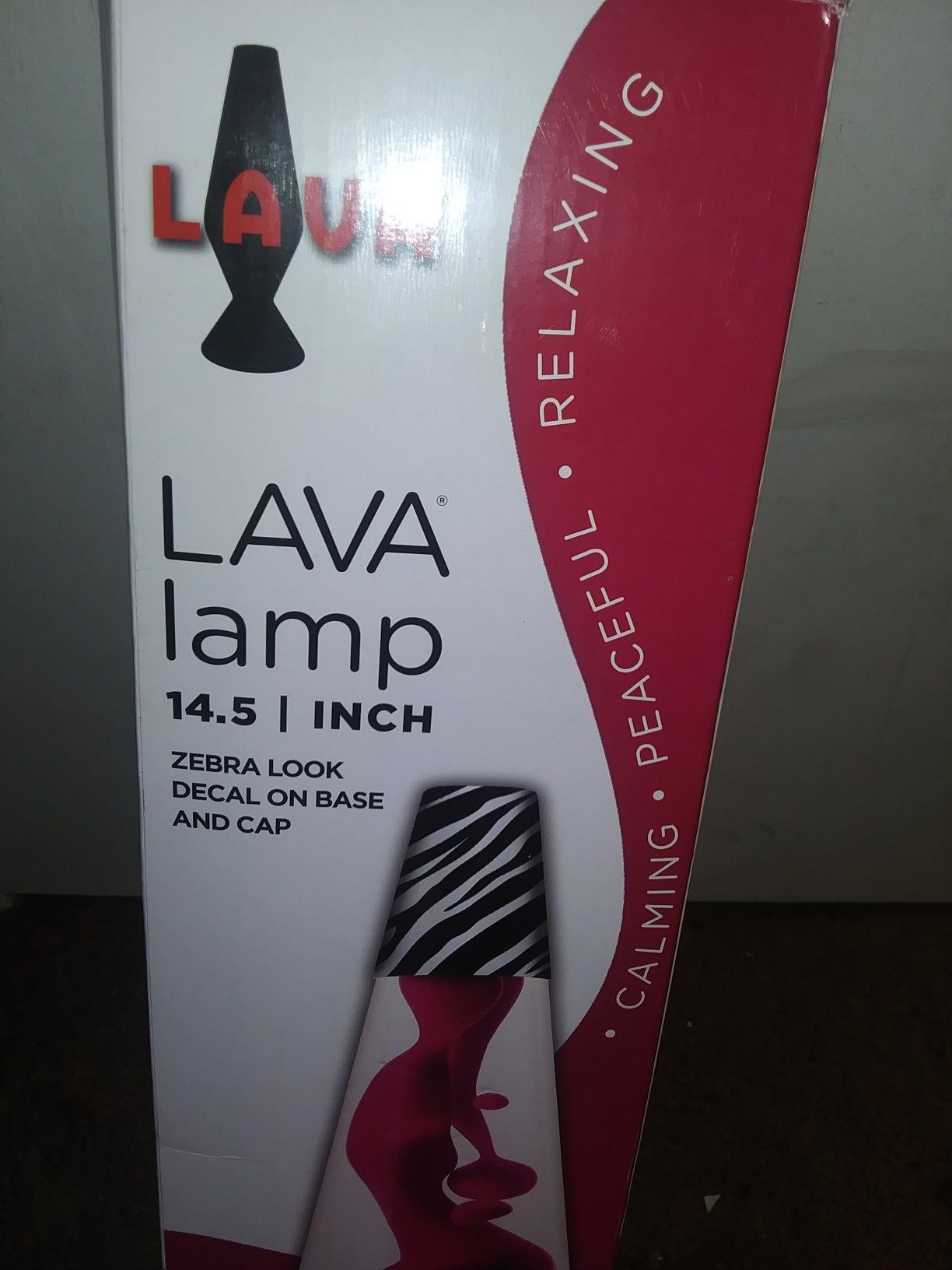 14.5" Lava Lamp w Zebra Print Base