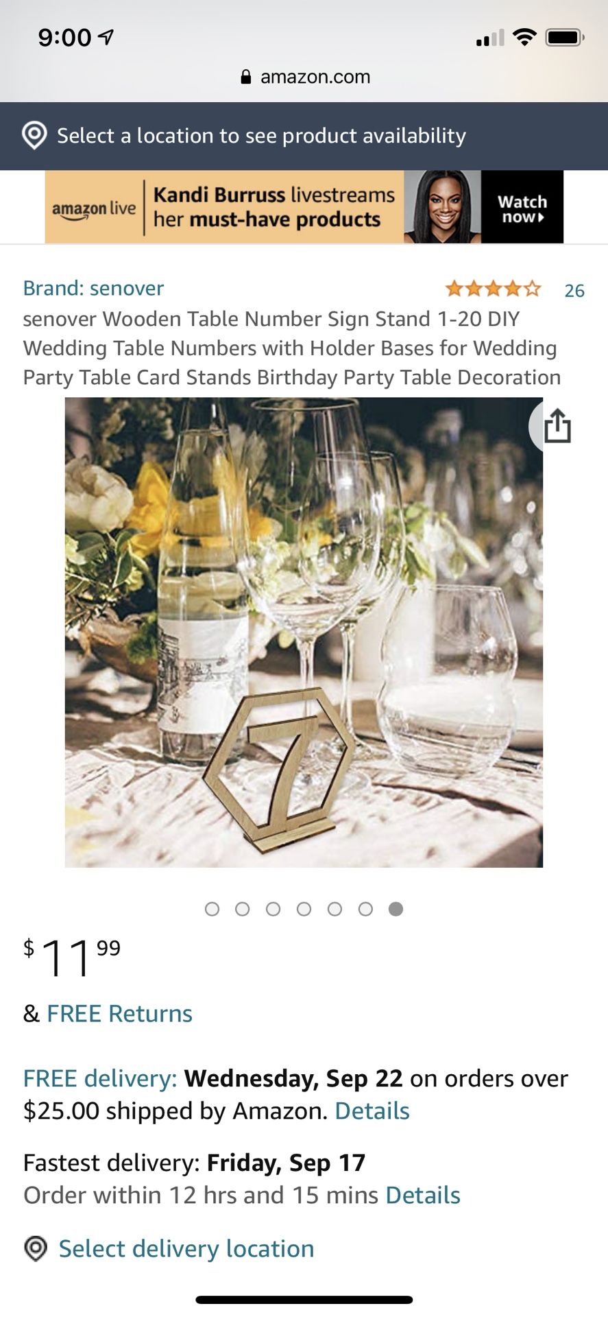 Table Numbers