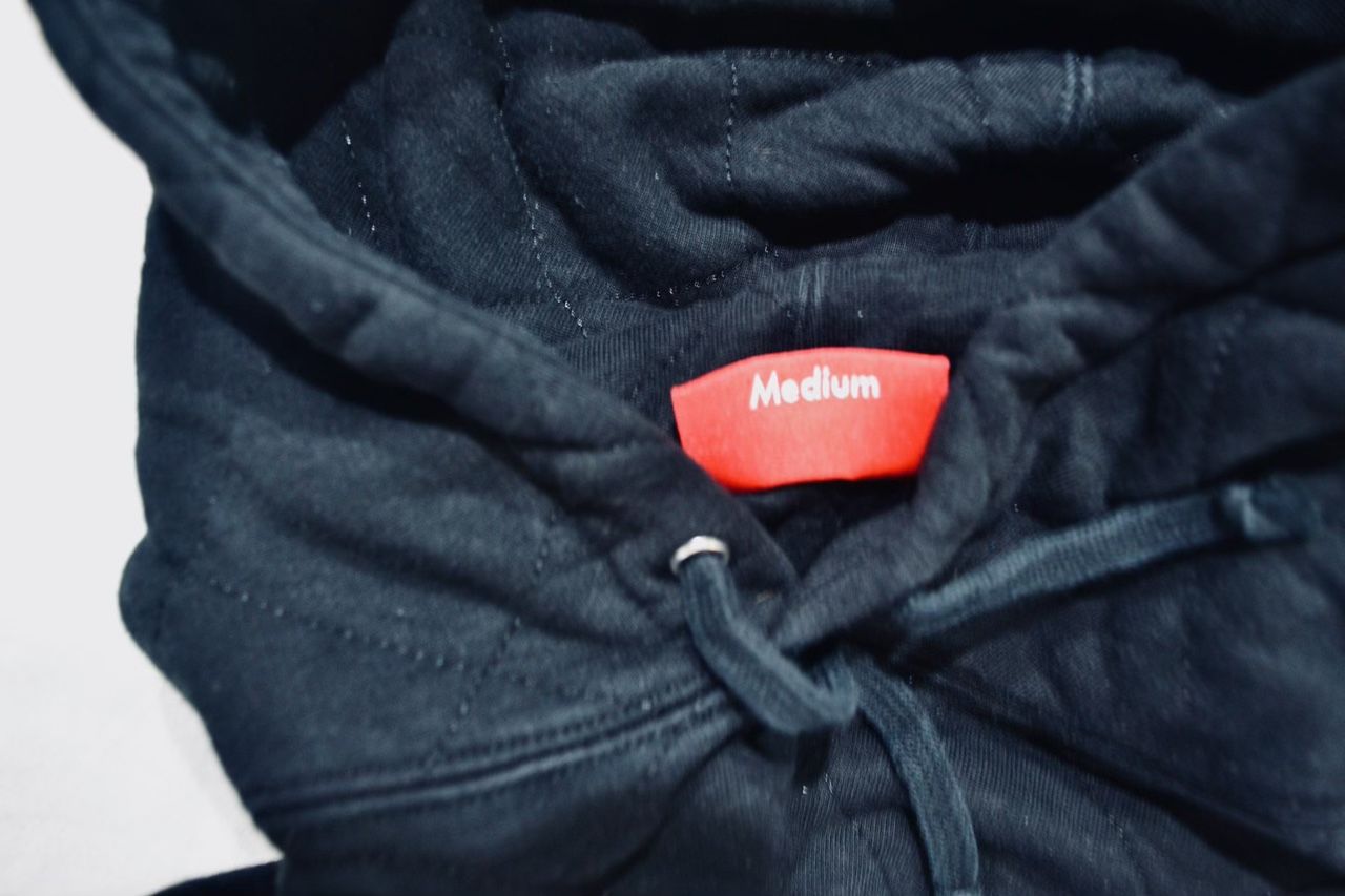 Authentic Supreme Quilted Hoodie Black M