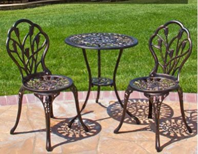 Patio Rustic Table Set Aluminum Bistro Set Outdoor table