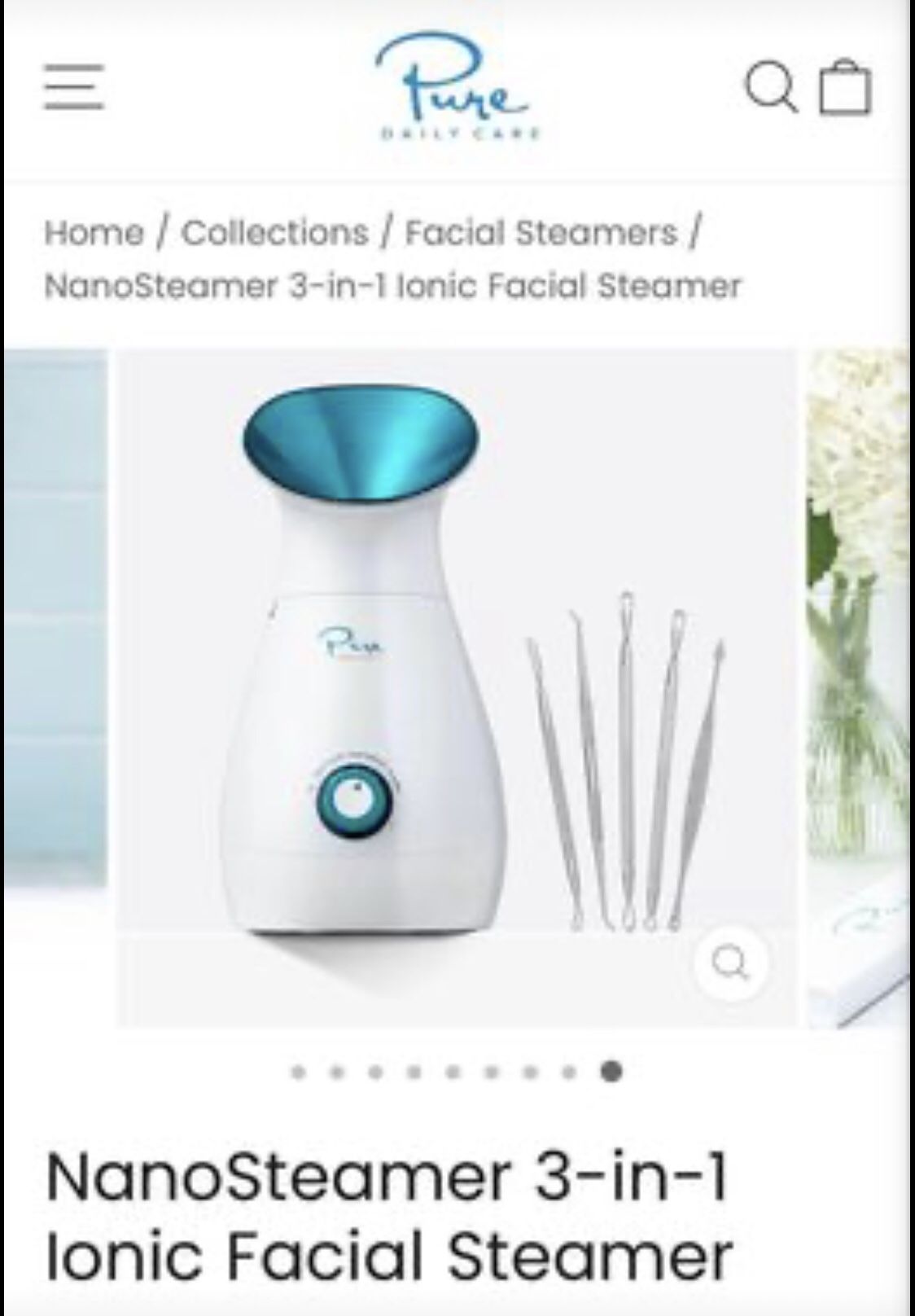 Pure NanoSteamer 3-in-1 Ionic Facial Steamer