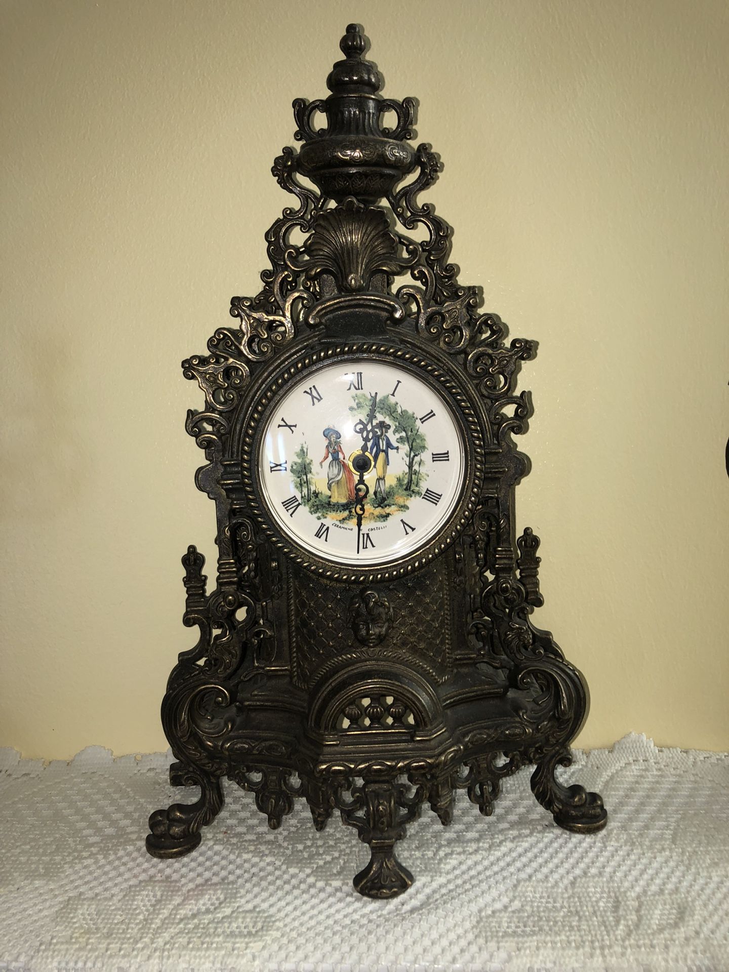 Antique Mantle Clock w/ Candelabra