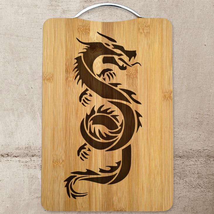 Chinese Dragon Laser Engraved Cutting Board