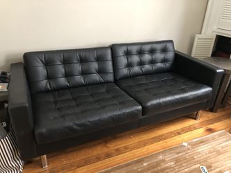 Ikea Black Leather Couch Never Been, Black Leather Couch Ikea