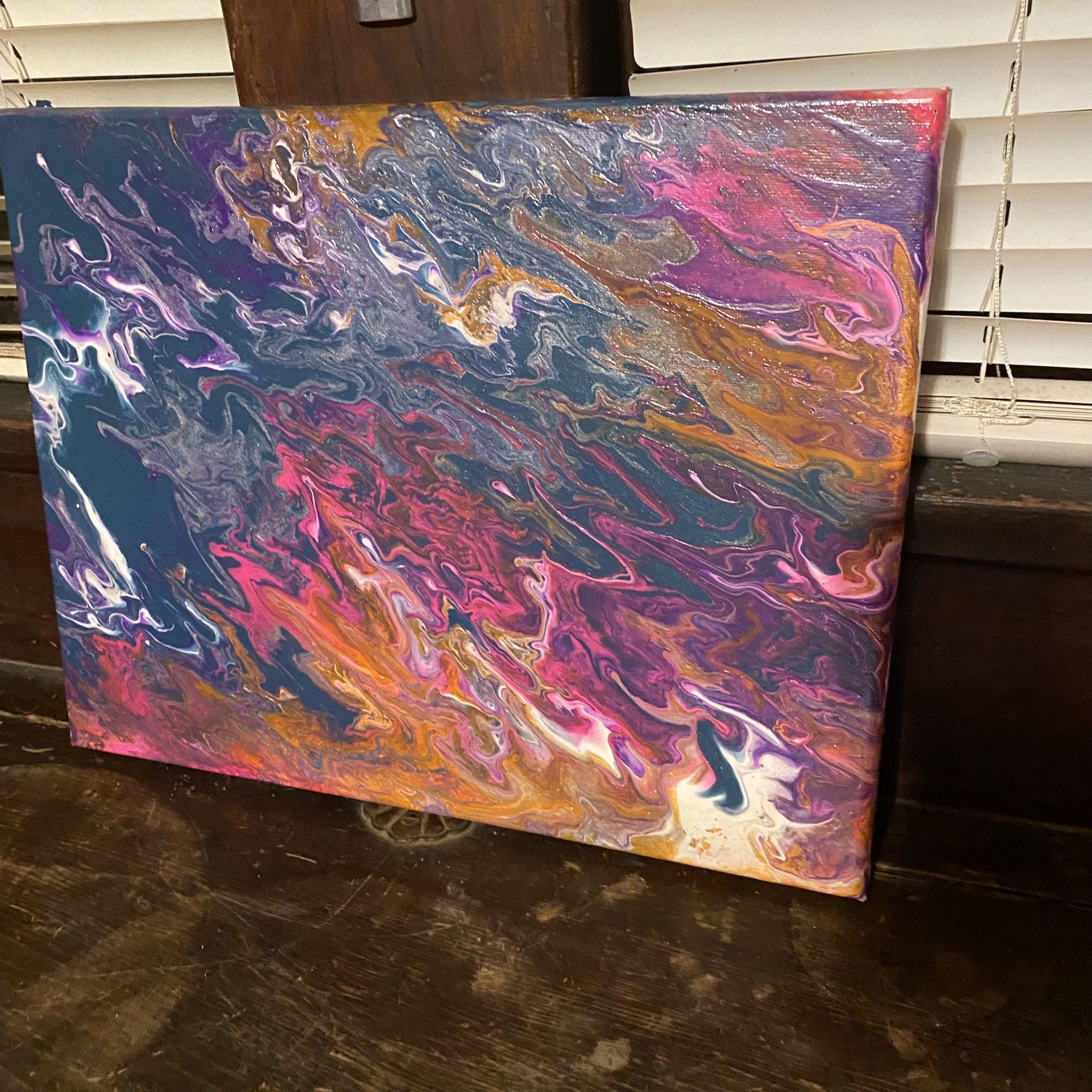 Handmade Marble Canvas Painting 12x16