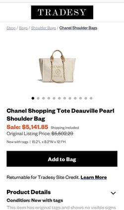 Canvas & Pearl Shopping Tote Deauville Shoulder Bag Thumbnail