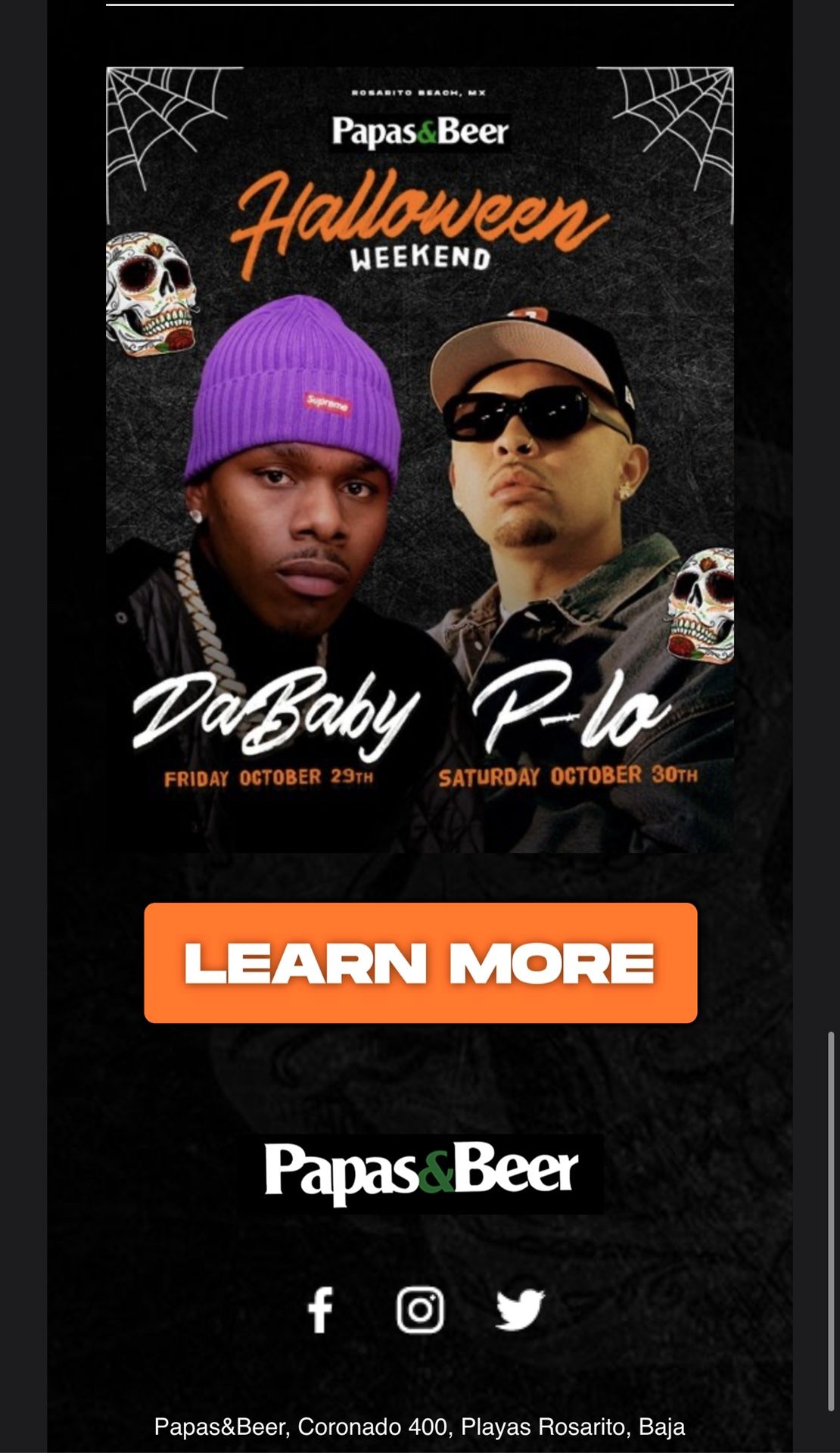 Papas And Beer Dababy Halloween Ticket