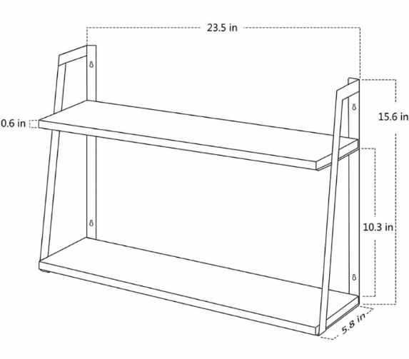 2-Tier Modern Rustic Floating Wall Shelves - Wall Mounted Wood Shelf for Display, Books, Storage & Decor - for Bathroom, Office, Living Room, Bedroom,