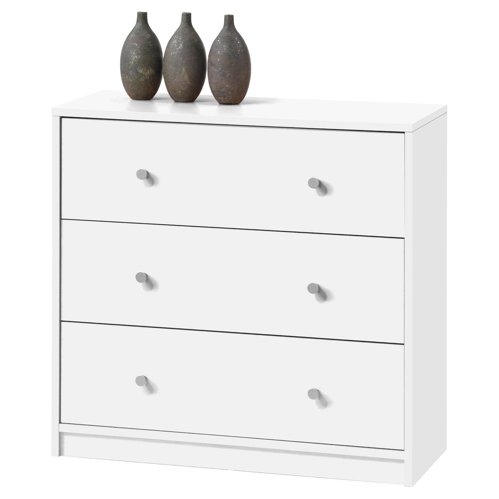3 Drawer Dresser Modern Furniture Chest Changer Storage Bedroom White Wood Night Stand