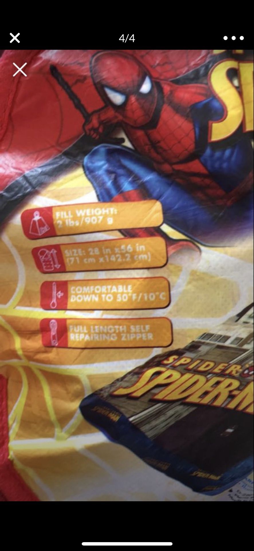 Spider man sleeping bag