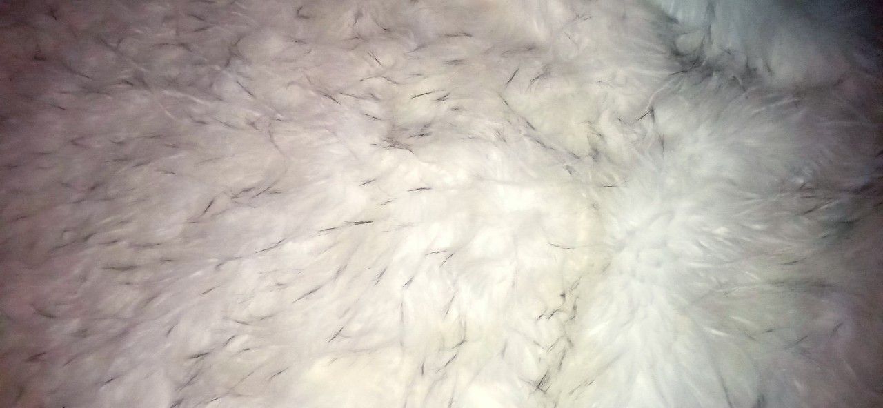White faux fur - Small Rug/ Blanket /Comforter/Throw