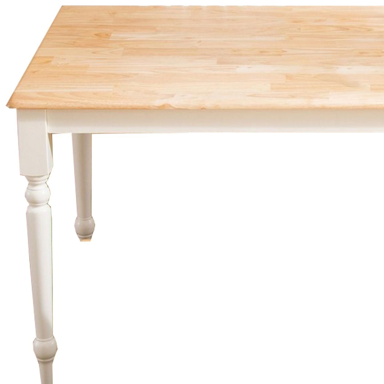 Saltoro Sherpi 6 Piece Farmhouse Wooden Dining Set, White and Brown
