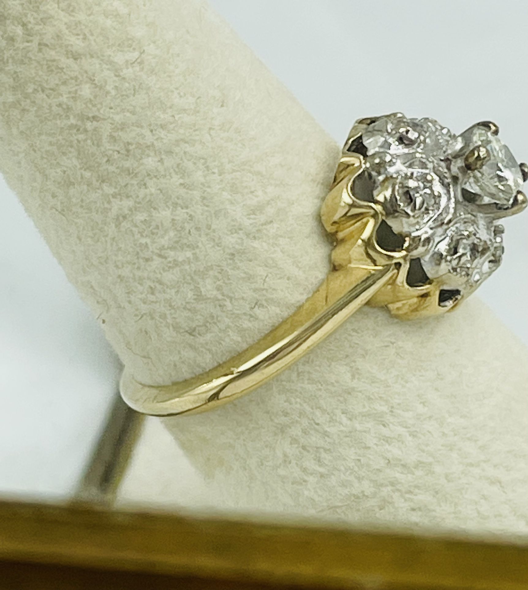 14KT White Gold Art Deco Filigree Engagement Ring 1.10CTTW Size:6 