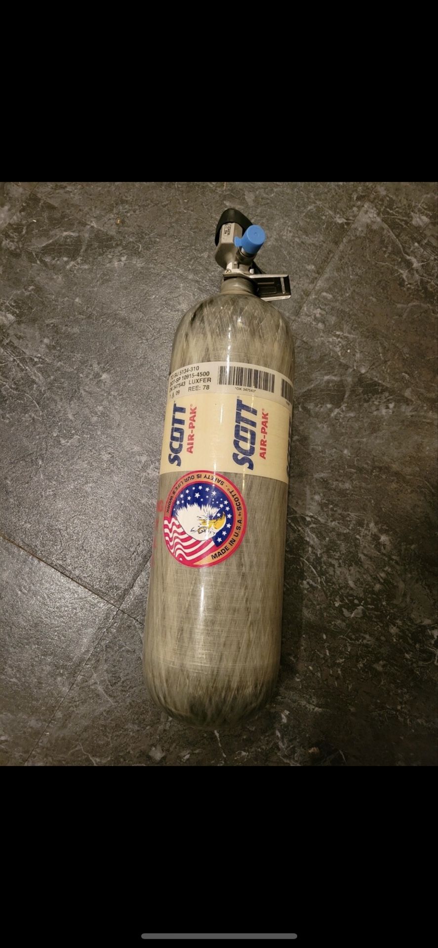 30 min Scott Breathing Air Tanks expired 4500 PSI 