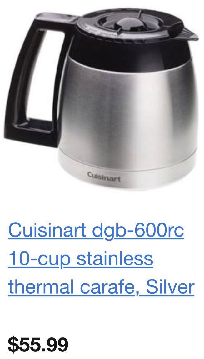 Cuisinart 12-Cup Stainless Thermal Carafe by Cuisinart .Cuisinart - L12-Cup Stainless Thermal Carafe . Very good Strong Durable Thermal