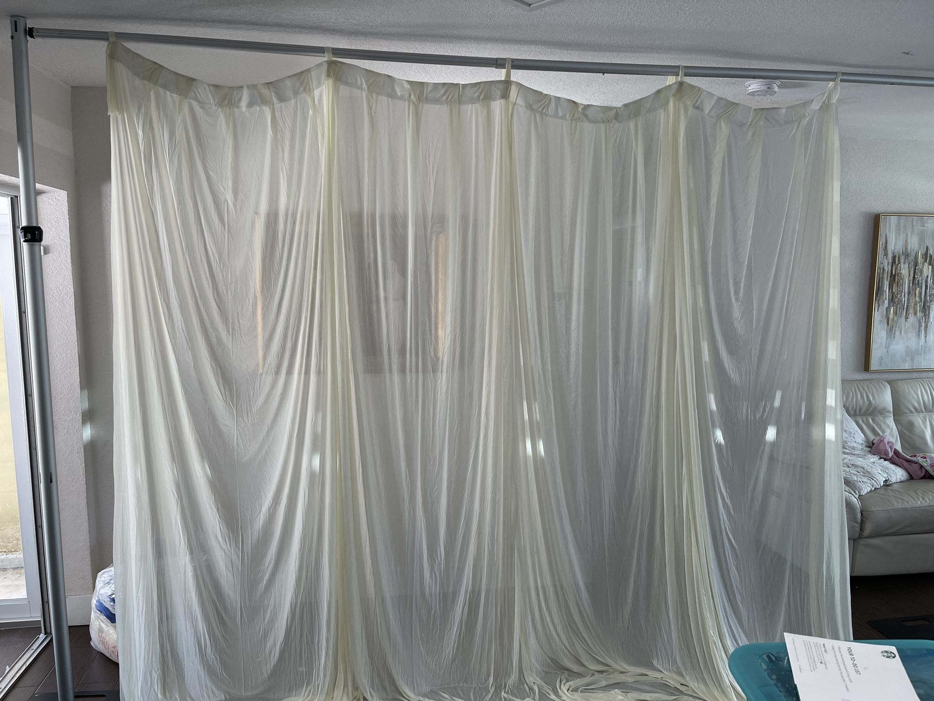 Party Decoration Curtains(OFF WHITE/BLUE)