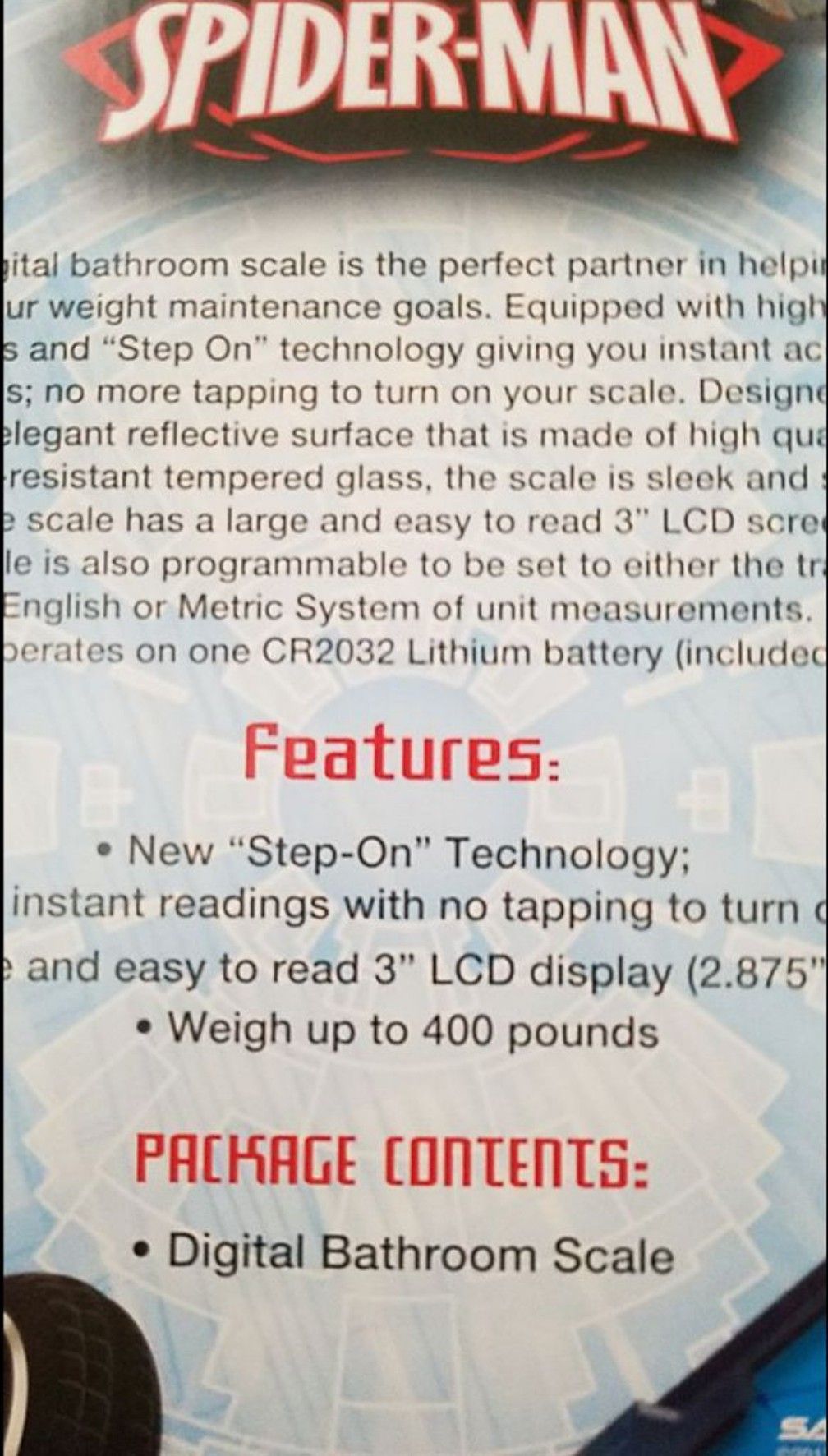 New LCD Spiderman digital bathroom scale