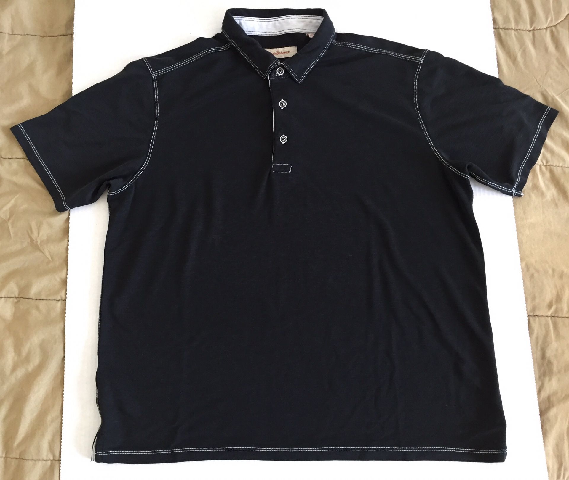 Tommy Bahama Classic Black Polo Rugby Shirt Vintage Swordfish Logo Mens ...