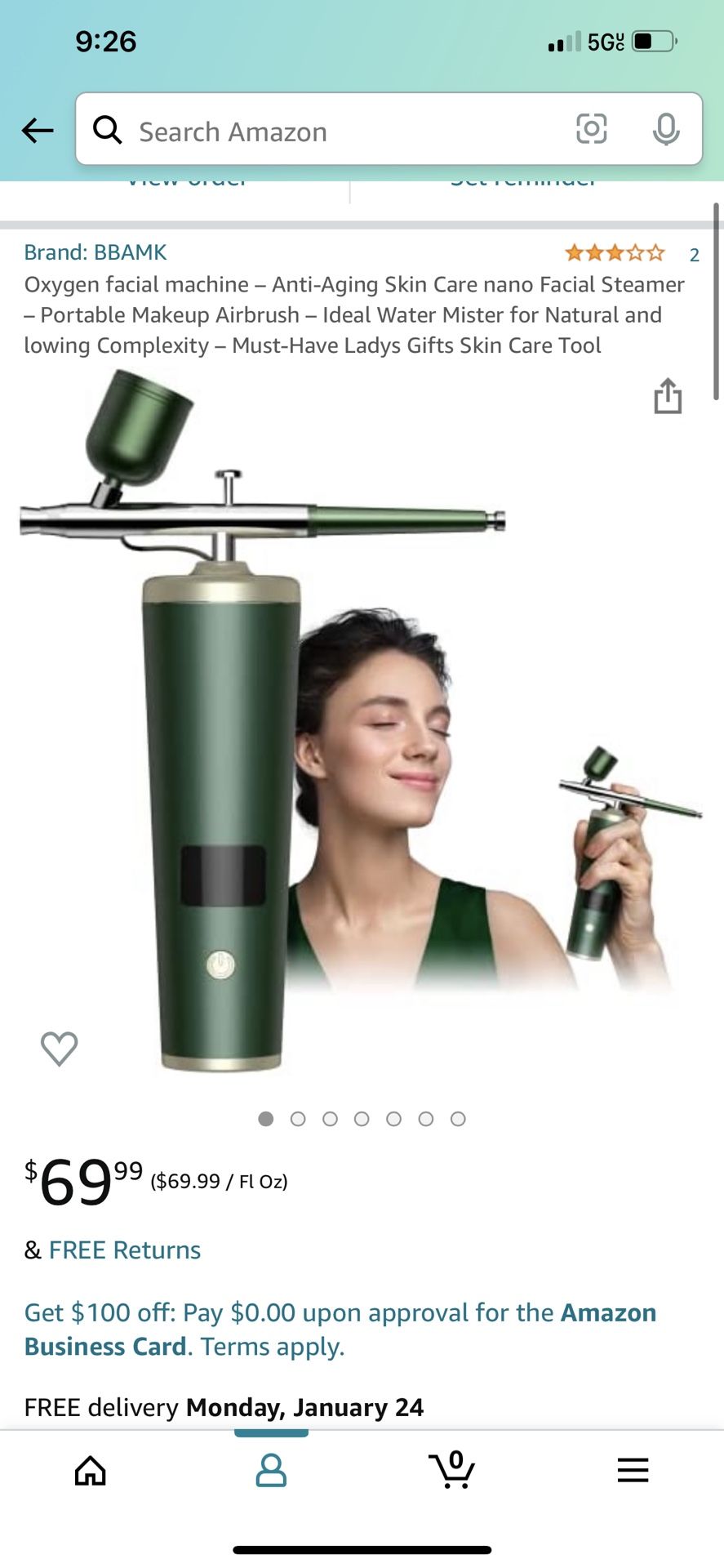 Oxygen facial machine – Anti-Aging Skin Care nano Facial Steamer – Portable Makeup Airbrush – Ideal Water Mister for Natural and lowing Complexity – M