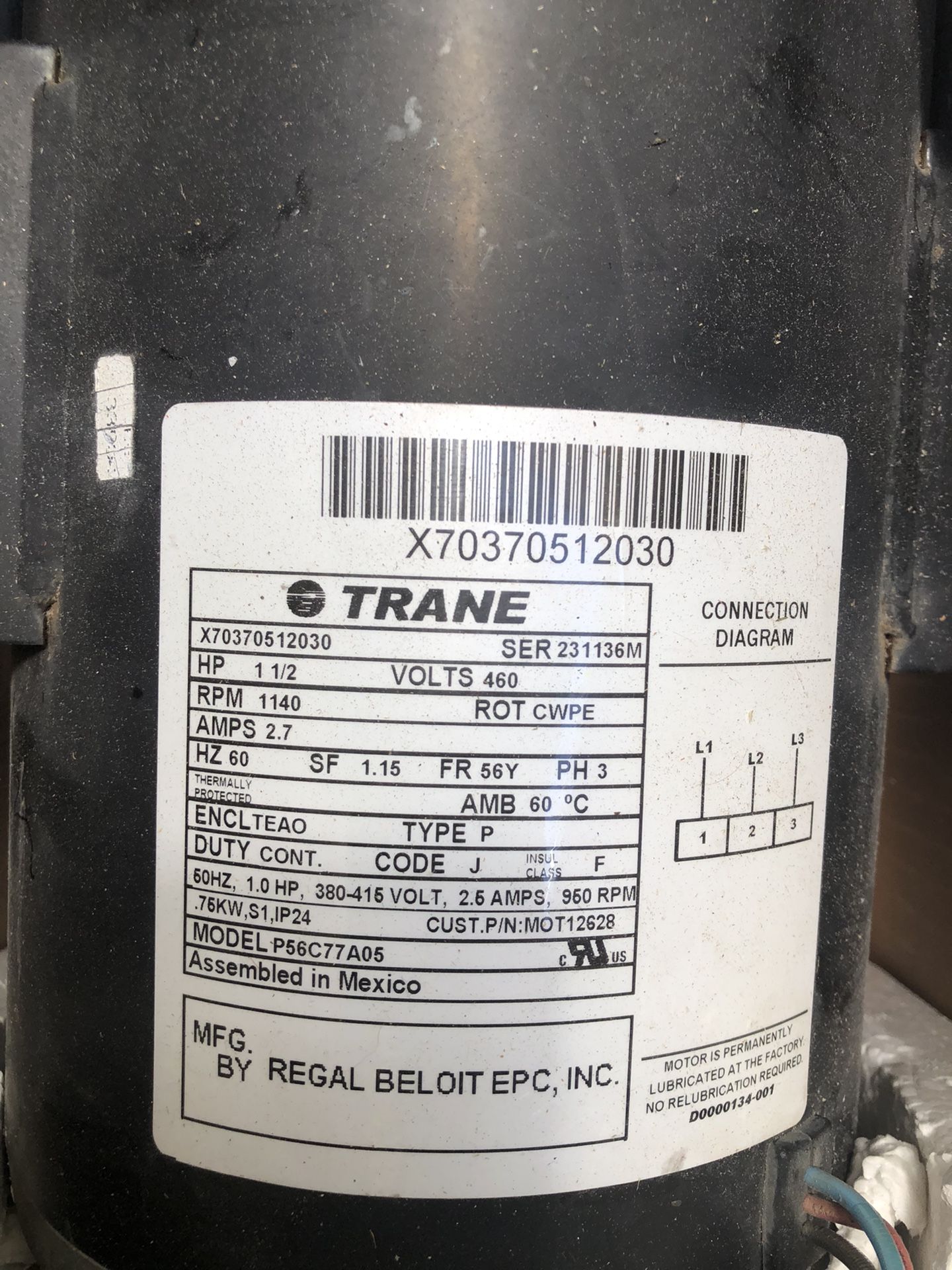 AC Motor. Condenser Fan