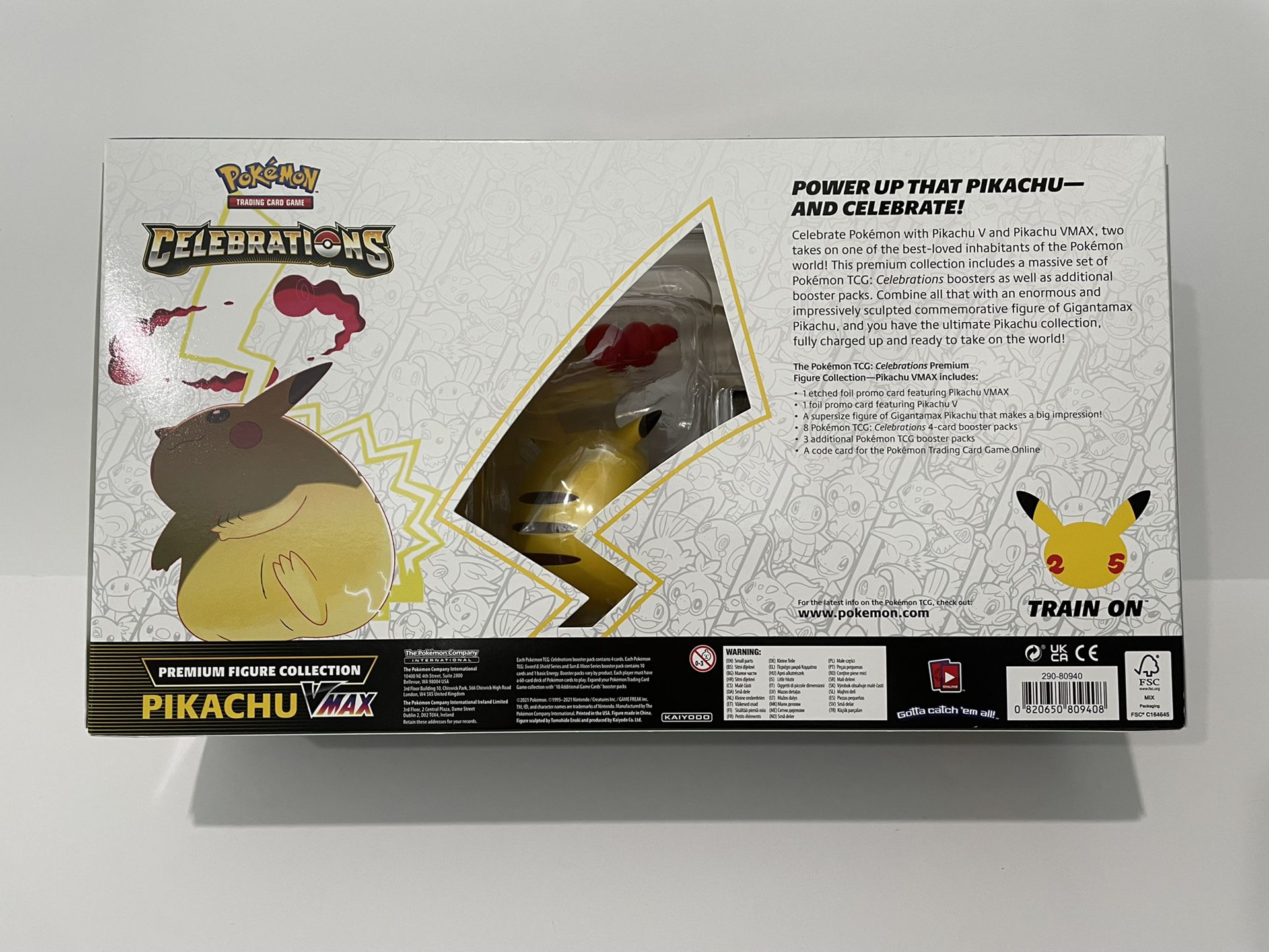 Pokemon TCG: Celebrations Premium Figure Collection Pikachu VMAX - SHIPS NOW