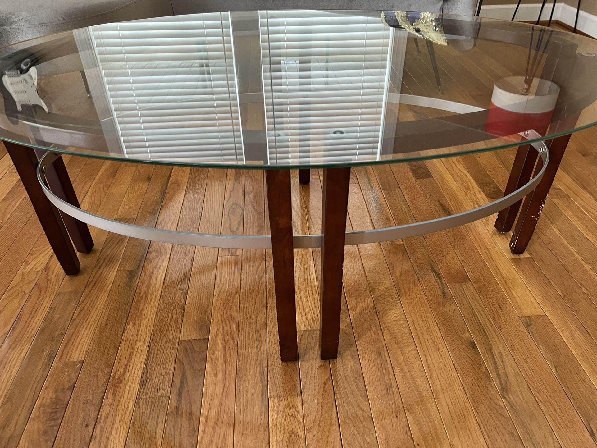 Wood And Glass Center Table