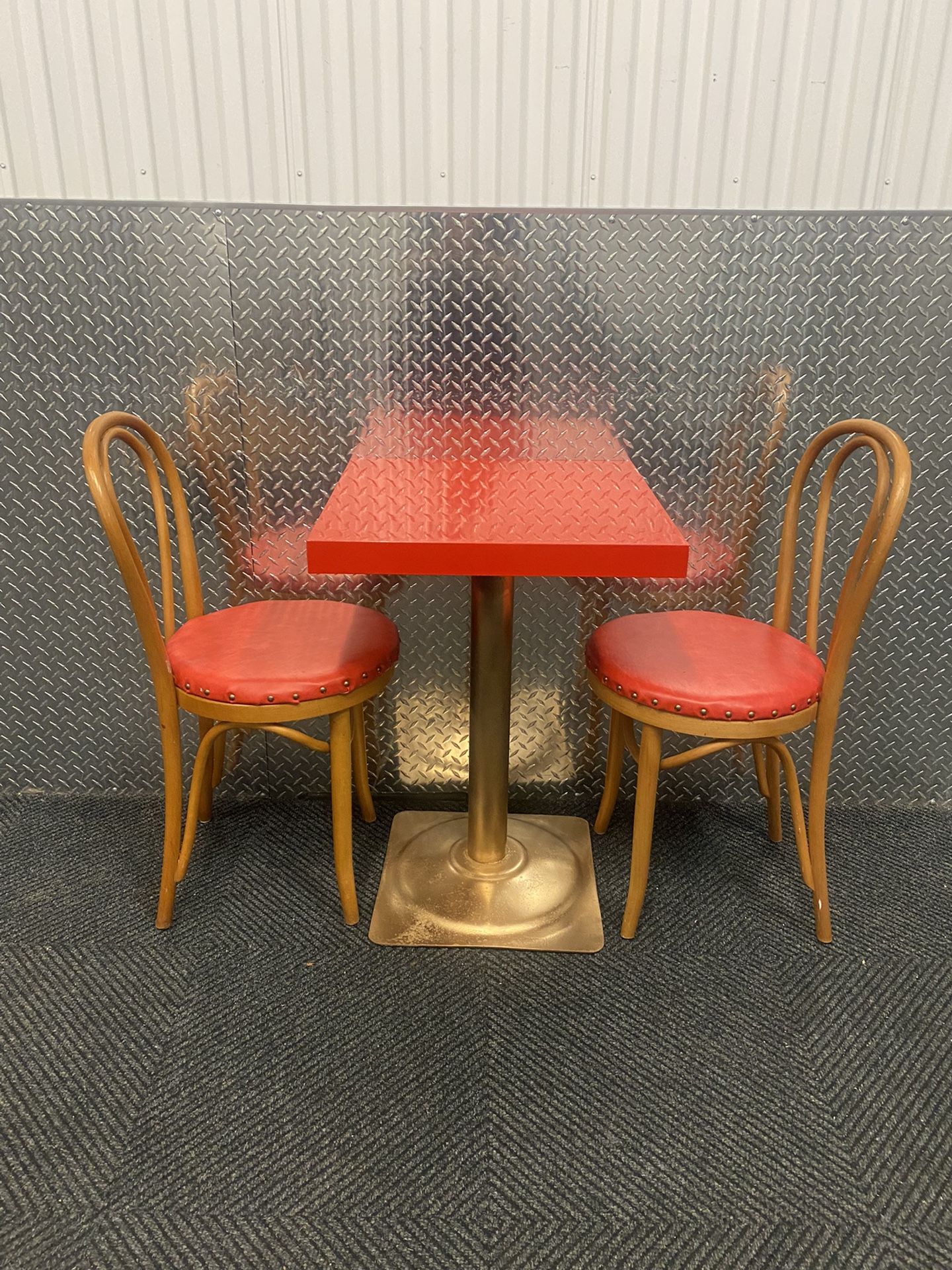 Small Red & Gold Dining Room Furniture Set