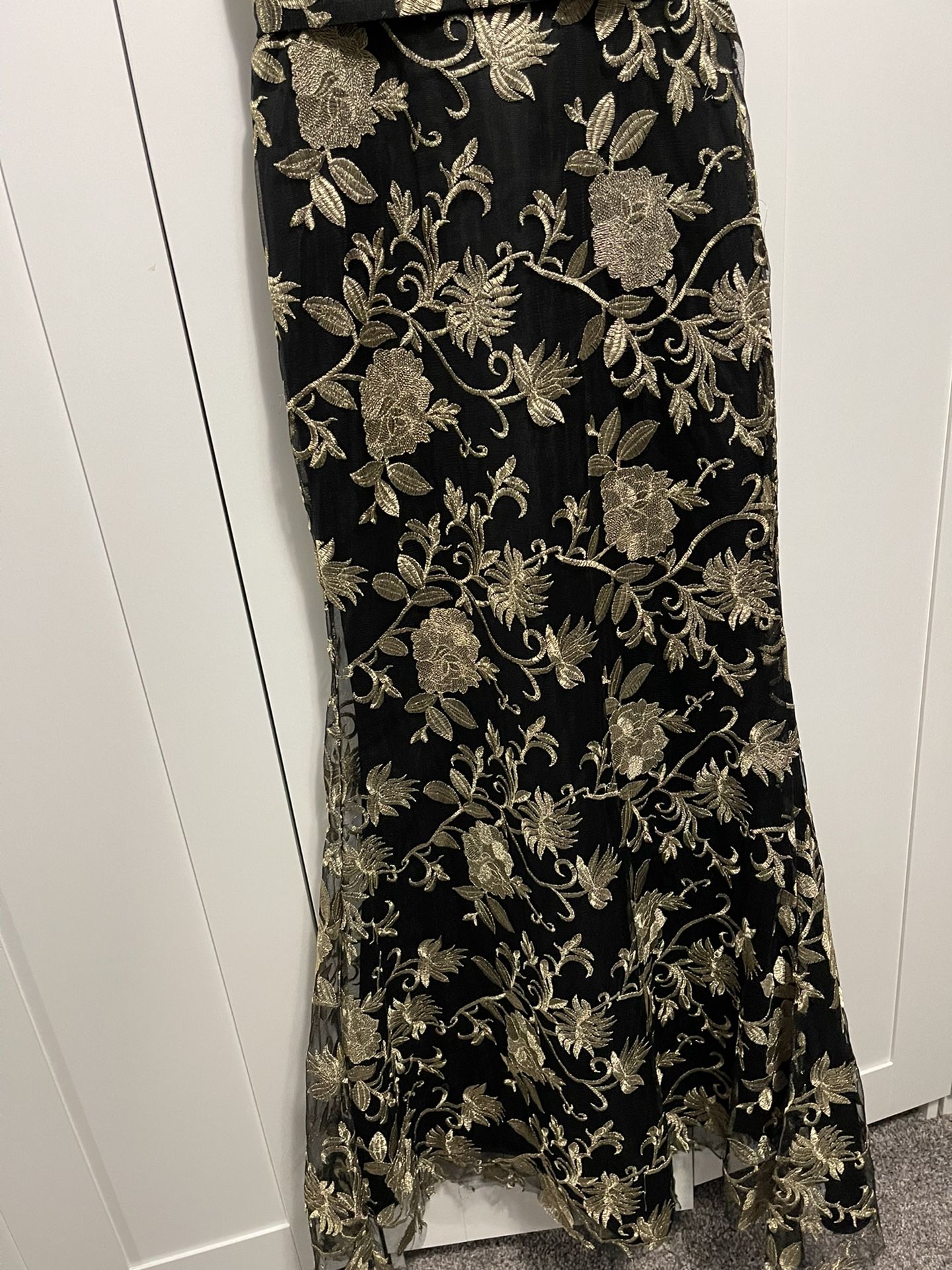 Occasion Dress With Gold Embroidery