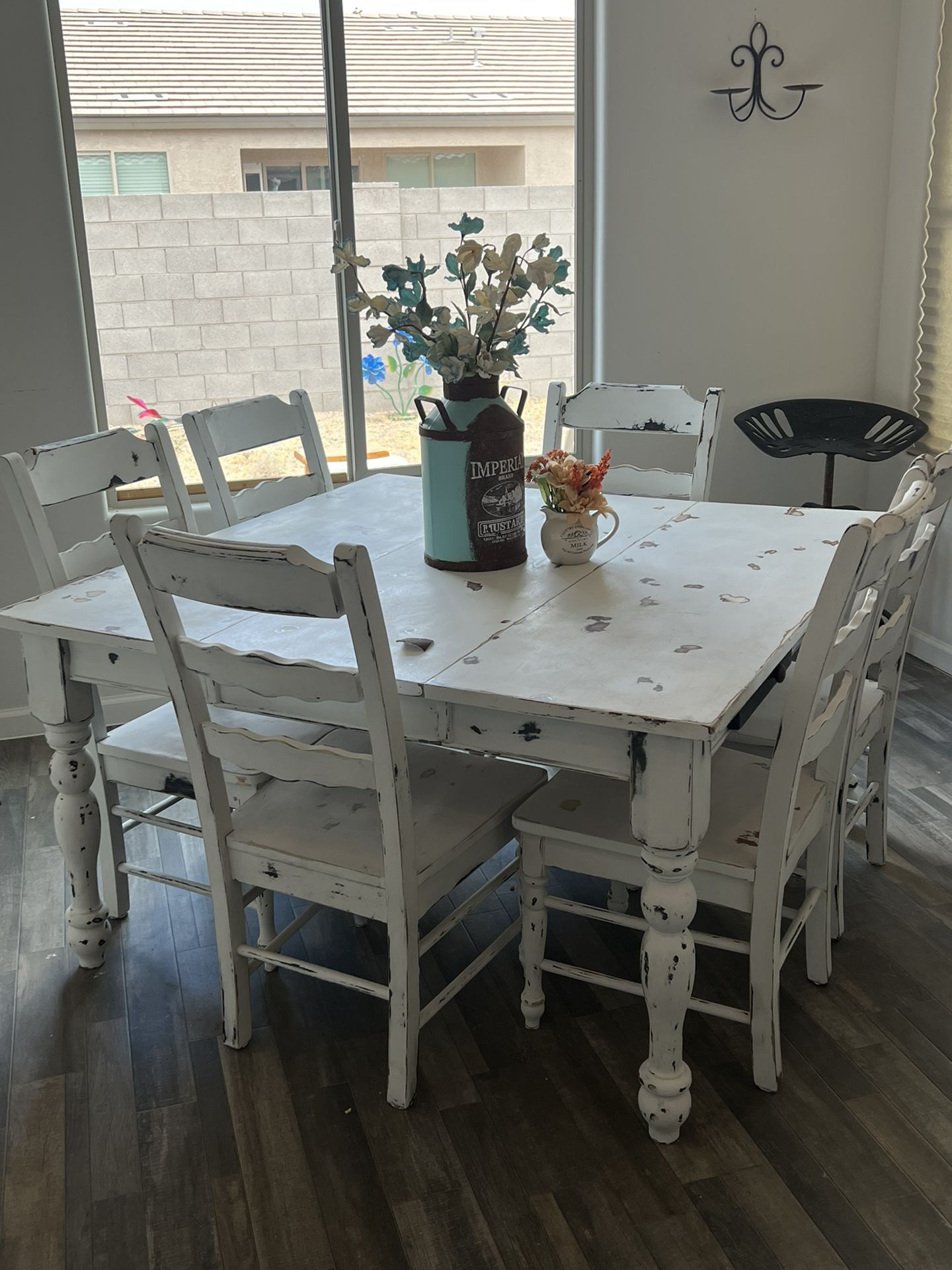 Farmhouse, Shabby Chic, Distressed Dining Table Seats Up To 8