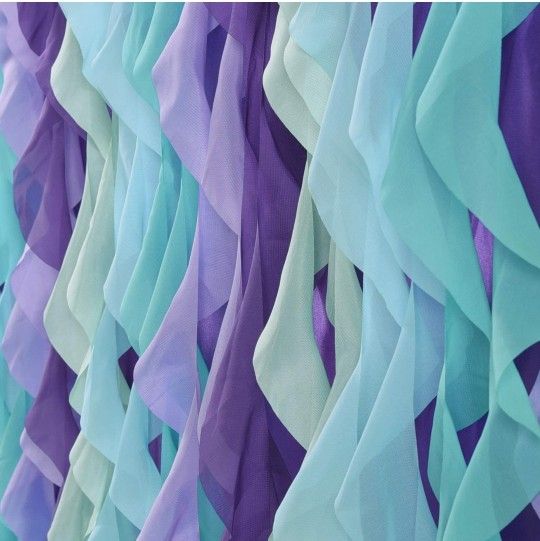 Mermaid Curly Willow Table Skirting for Baby Shower Purple 9ftTaffeta Table Skirt Tutu Tulle Table Skirt for Round or Rectangle Table