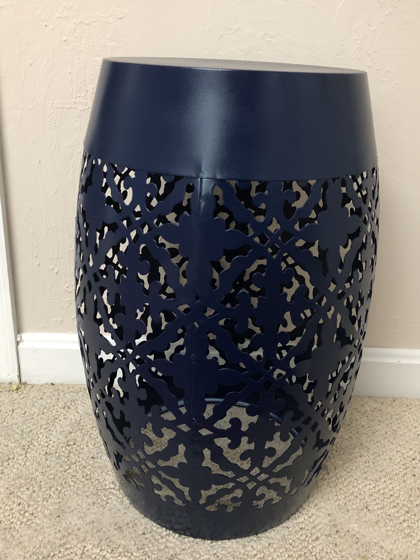 Nautical Navy Blue Plant Stand / Side Table / Garden Stool