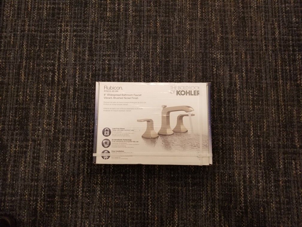New Kohler Rubicon 8 in. Widespread 2-Handle Bathroom Faucet in Vibrant Brushed Nickel