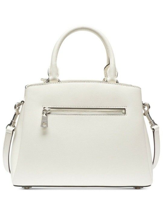 DKNY Paige Leather Medium Satchel White R81D3327