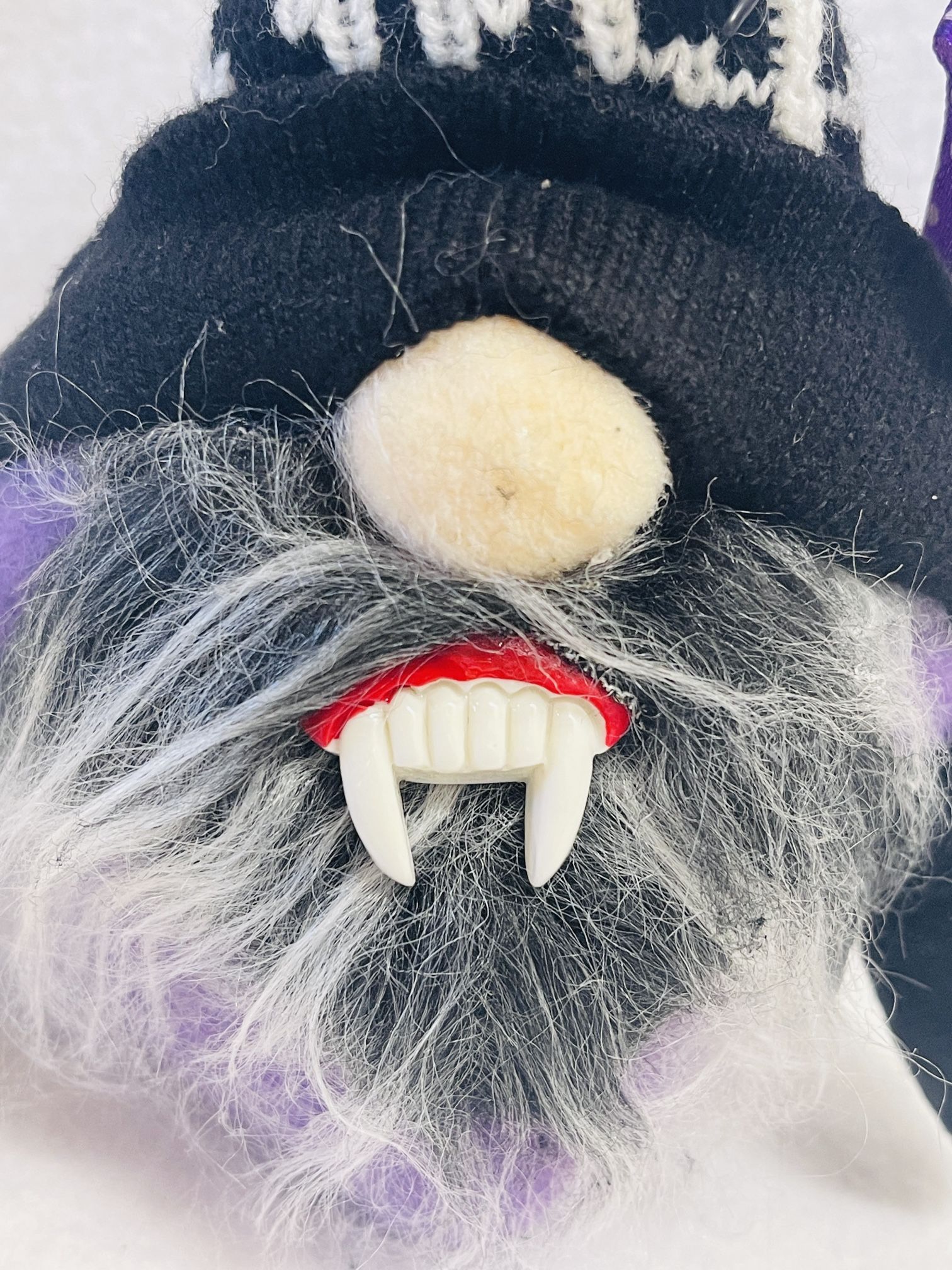 Handmade! Plush! Halloween / Wizard w/ Vampire Teeth Gnome # 1 - Shipping Available!