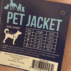 Pet Jacket Size medium Thumbnail