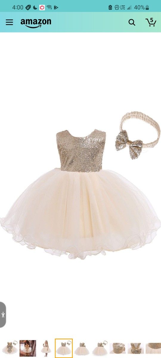 Forever Princess Tulle Sequin Bowknot Lace Wedding Party Dress Tutu Headband Dress
