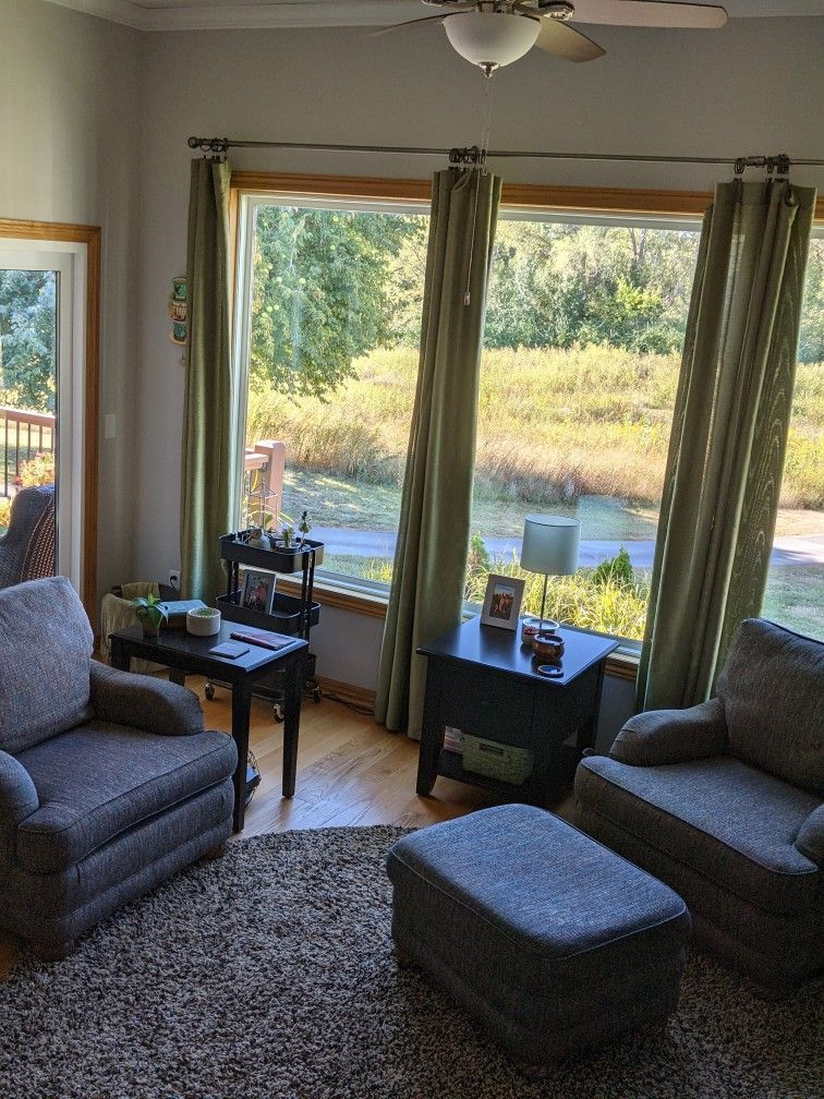 Pair Of Bassett Chairs With Matching Ottoman