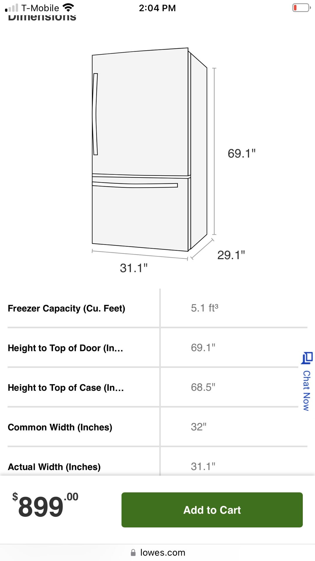 Brand New Scratch And Dent White Refrigerator
