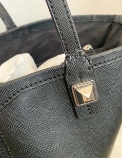 Rebecca Minkoff Black Leather Tote Bag Thumbnail