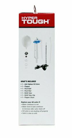 Hyper Tough Complete Toilet Repair Kit with Fill Valve and Flapper NEW Thumbnail