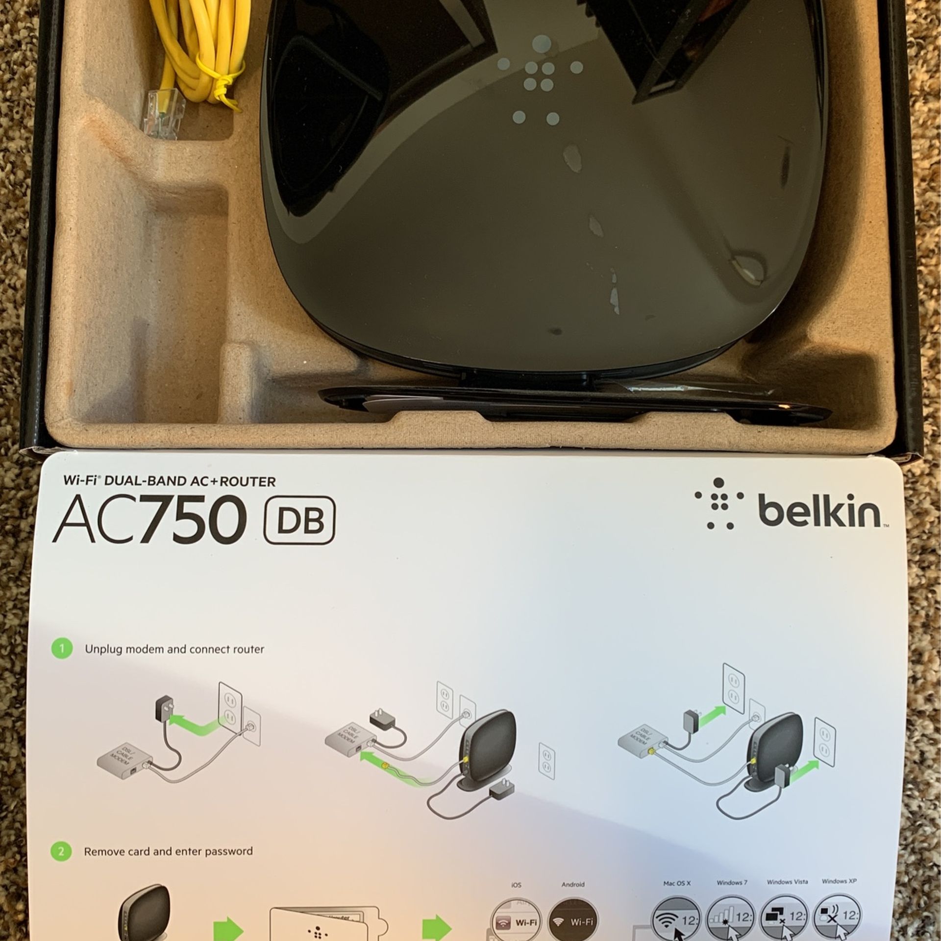 Belkin AC750 Wi-Fi Dual-Band AC+ Router (F9K1116)