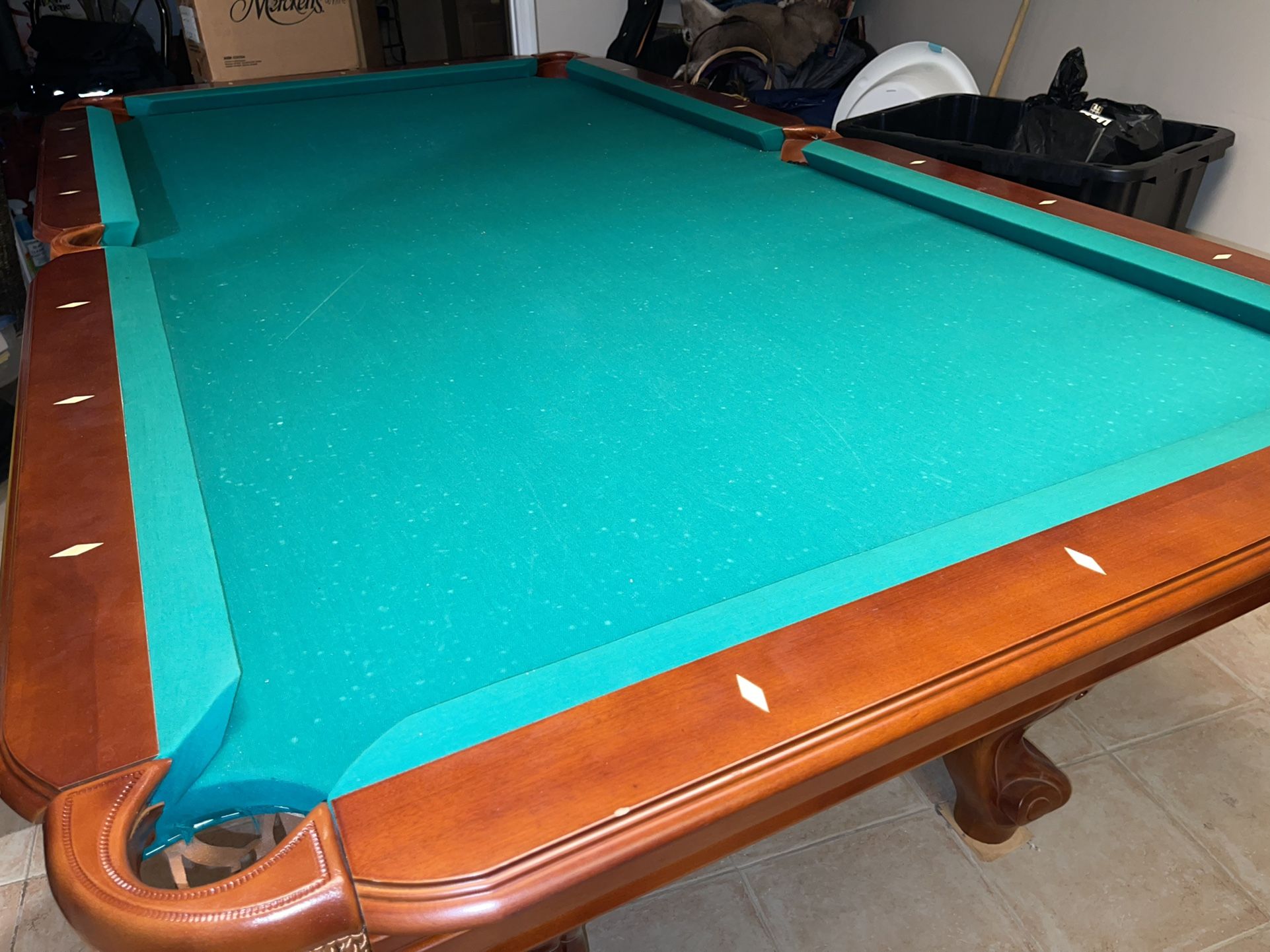 New Pool Table. Used 2 Times, Included All Items Pictured As Well As Cover. Must Be Unassembled & Transported. NEED GONE ASAP