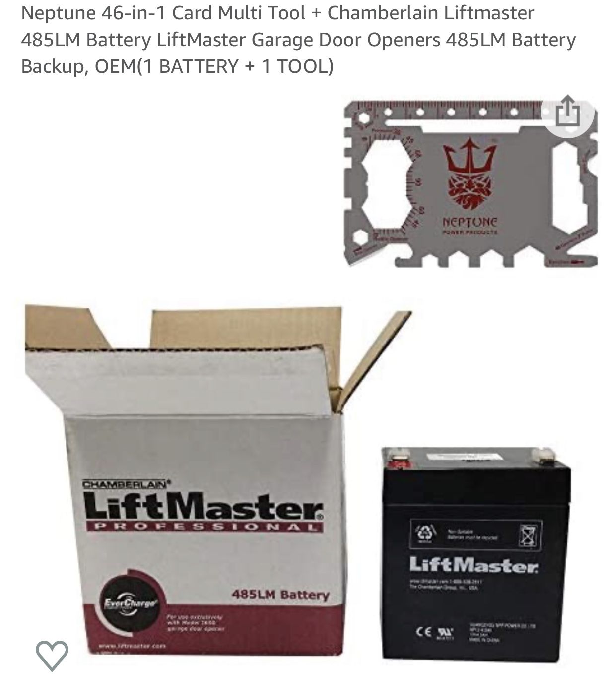 Lift Master Garage Door Battery