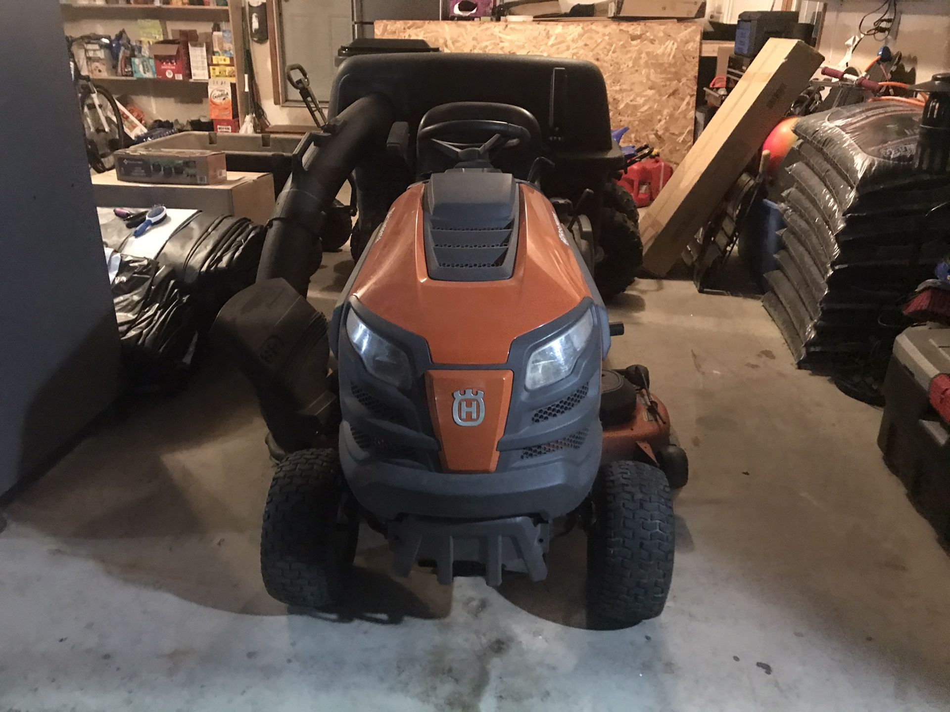 Husqvarna ride on mower. With bagger. 48 inch deck for Sale in ROARING ...