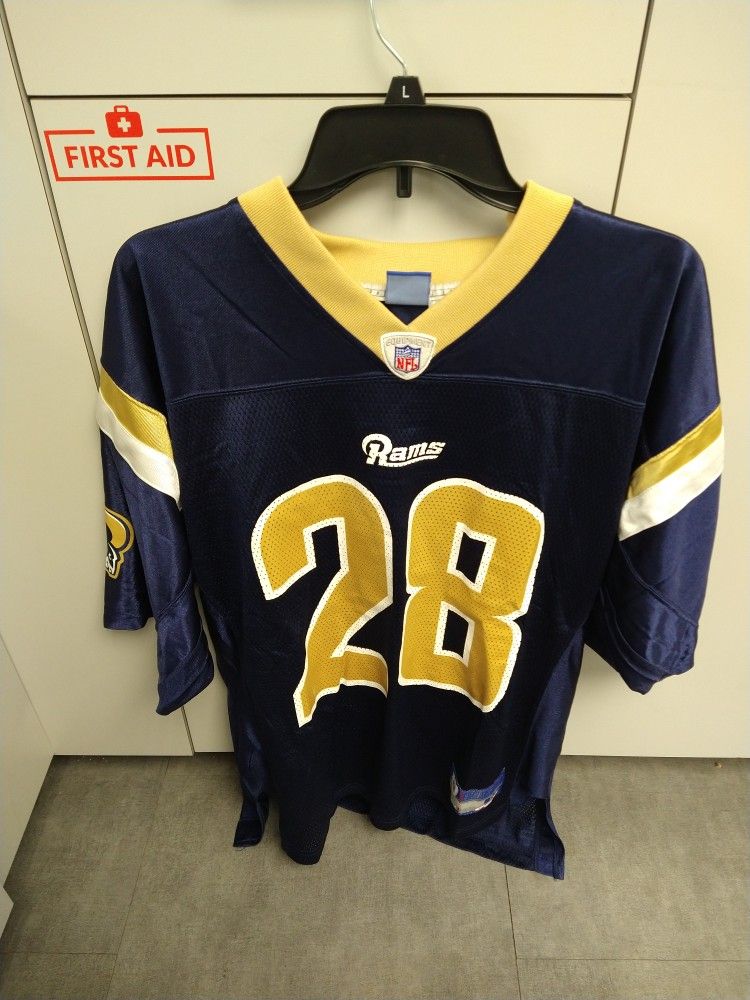 Marshall Faulk St. Louis Rams Reebok Replica Jersey Home Blue Medium #28 NFL. Great shape. Men