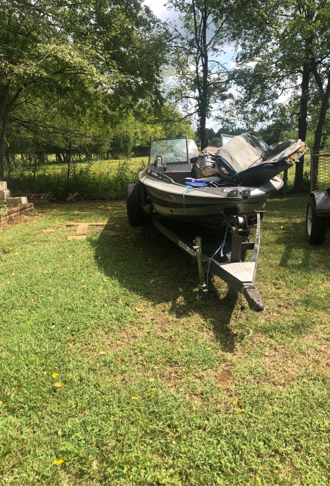 14 ft boat and trailer motor locked