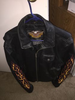 Harley Davidson leather riding jacket medium Thumbnail