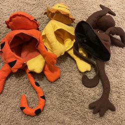 3 pack Felt Jungle Animal Party Hats Monkey Lion Tiger 3D Stuffed animal toy hat Thumbnail